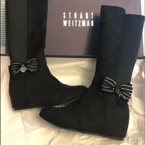 Stuart Weitzman Big Girls Black Suede Tall Boots